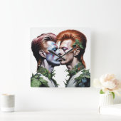 Relojes de pared, Hombres Parejas Vierkante Klok (Huis)