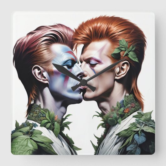 Relojes de pared, Hombres Parejas Vierkante Klok (Voorkant)