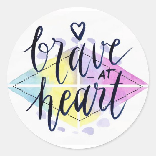 Rem bij Waterverf hart Ronde Sticker (Voorkant)