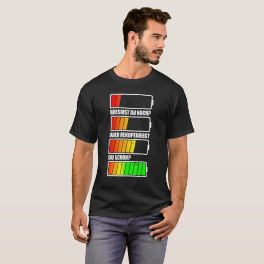 Rem of recuperatie van elektrische auto t-shirt (Voorkant volledig)
