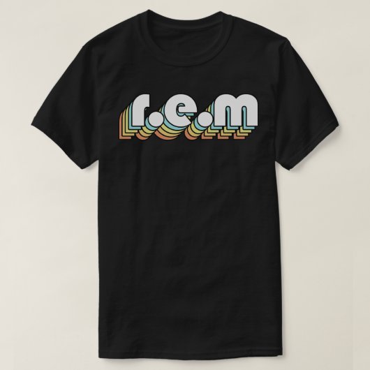 REM Retro Rainbow Typografie Vervaagd Stijl T-shirt (Design voorkant)