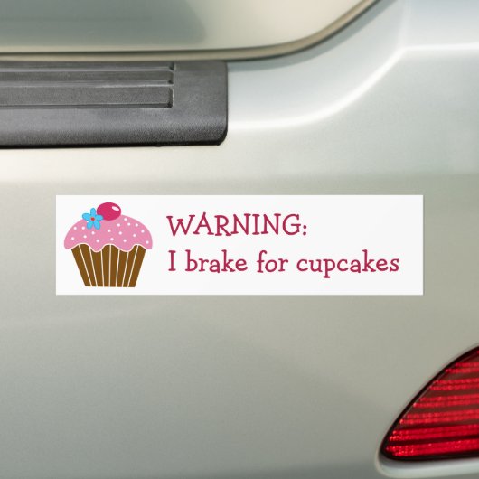 Rem voor cupcakes bumpersticker (Op auto)