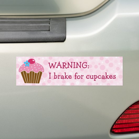 Rem voor Cupcakes Bumpersticker (Op auto)