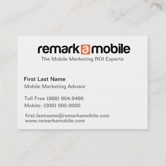RemarkaMobile Oranje Visitekaartje (Voorkant)