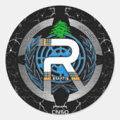 REMAT ONU RONDE STICKER (Voorkant)