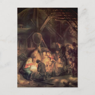 Rembrandt- Adoration of the Shepherds Briefkaart