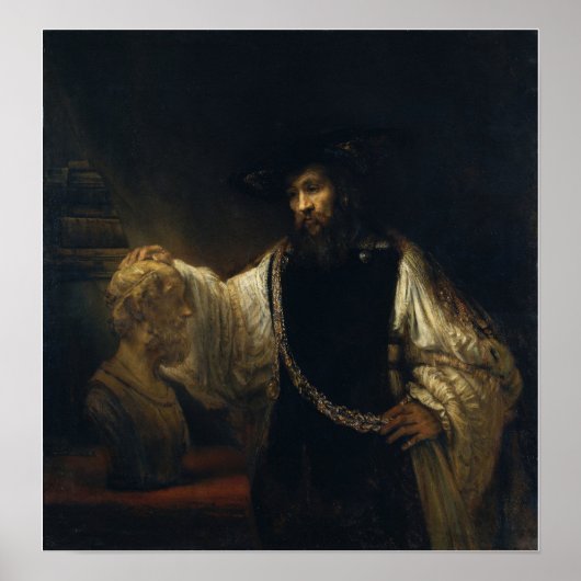 Rembrandt - Aristoteles met buste van een homer Poster (Voorkant)