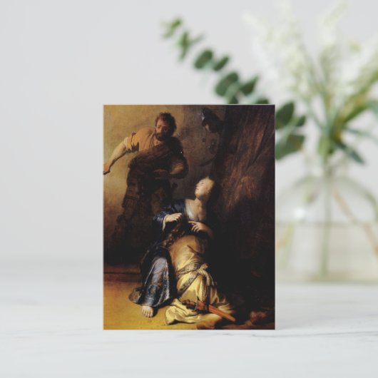 Rembrandt Art Painting Samson Briefkaart (Staand voorkant)