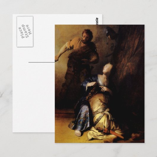 Rembrandt Art Painting Samson Briefkaart (Voorkant / Achterkant)