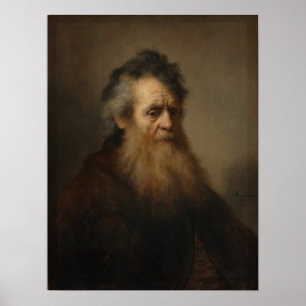 Rembrandt - Baardige oude man Poster