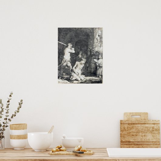 Rembrandt - Bekoping van John Baptist 1640 Poster (Keuken)