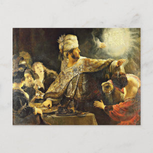 Rembrandt - Belshazzar's Feast, religieus schilder Briefkaart