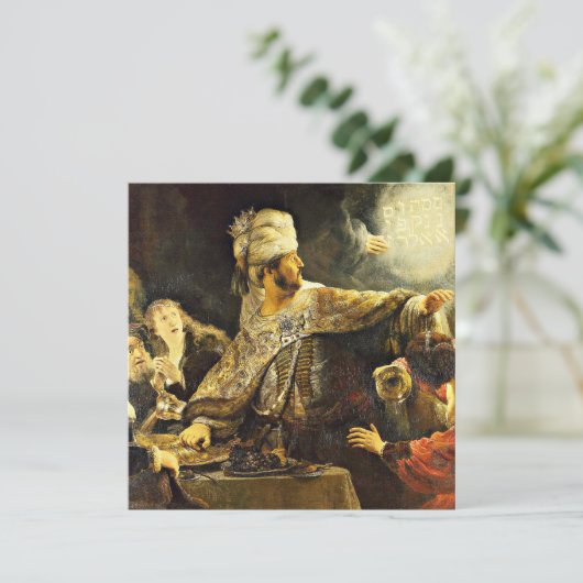 Rembrandt - Belshazzar's Feast, religieus schilder Kaart (Staand voorkant)