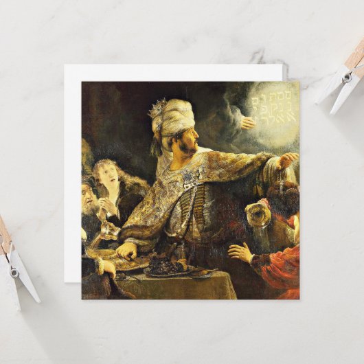 Rembrandt - Belshazzar's Feast, religieus schilder Kaart (Voorkant / Achterkant in situ)