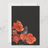 Rembrandt Bloemige Donkere & Sombere Trouw Uitnodi Kaart (Achterkant)