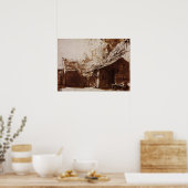 Rembrandt - Boerderij in licht en schaduw Poster (Keuken)