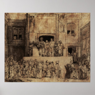 Rembrandt - Christus Aan Het Volk Getoond Poster