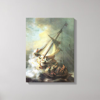 Rembrandt - Christus in een storm op het zee van G Canvas Afdruk