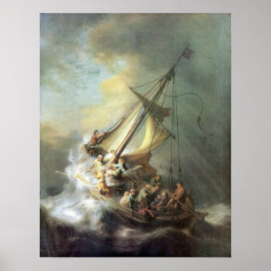 Rembrandt - Christus in een storm op het zee van G Poster
