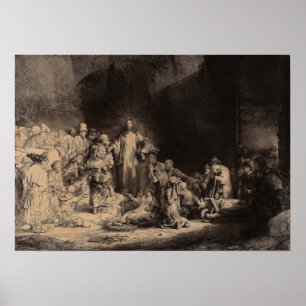 Rembrandt - Christus Preaching, Hundred Guilder Pr Poster