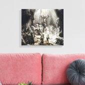 Rembrandt Christus, verwant tussen de twee dieven Canvas Afdruk (Insitu (Woonkamer))