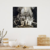 Rembrandt Christus, verwant tussen de twee dieven Poster (Keuken)