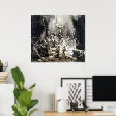 Rembrandt Christus, verwant tussen de twee dieven Poster (Thuiskantoor)