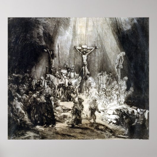 Rembrandt Christus, verwant tussen de twee dieven Poster (Voorkant)