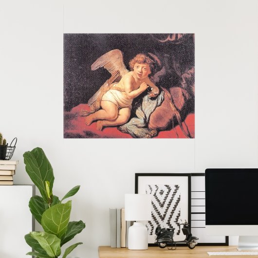 Rembrandt - Cupido Blowing Zeepbellen Poster (Thuiskantoor)