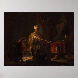 Rembrandt - Daniël en Cyrus voor het afgodsbeeld B Poster