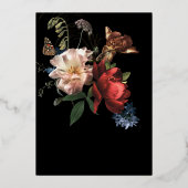 Rembrandt Dark en Moody Floral Folie Invitation Folie Uitnodiging (Achterkant)