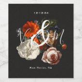 Rembrandt Dark & Moody Floral Wijn Etiket (Enkel label)