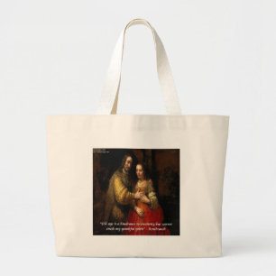 Rembrandt "De Joodse Bruid" & Bekende Quote Grote Tote Bag