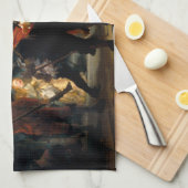 Rembrandt de keukenhanddoek van Naight Watch (Quarter Fold)