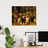 Rembrandt - De Nachtwacht 3 Poster (Thuiskantoor)