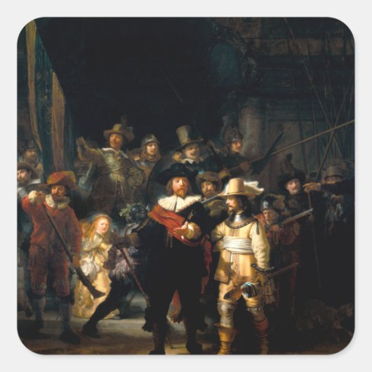 Rembrandt De Nachtwacht Stickers (Voorkant)