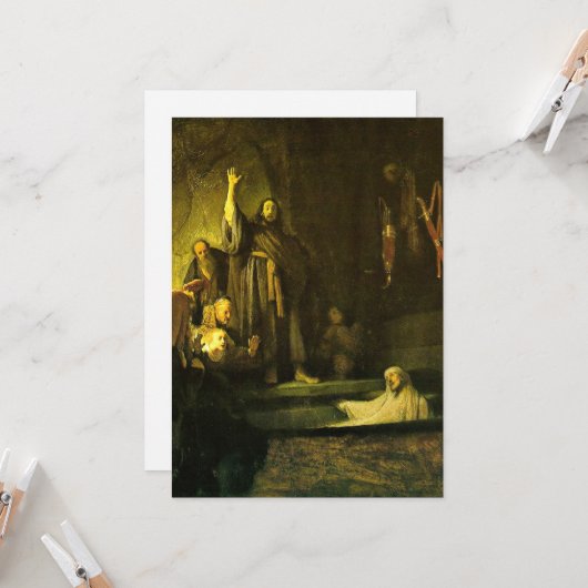 Rembrandt - De opkomst van Lazarus Kaart (Voorkant / Achterkant in situ)