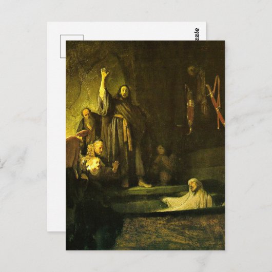 Rembrandt - De opwekking van Lazarus Briefkaart (Voorkant / Achterkant)