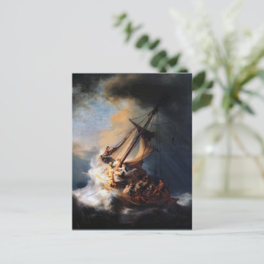 Rembrandt - De Storm op het Meer van Galilea Briefkaart (Staand voorkant)