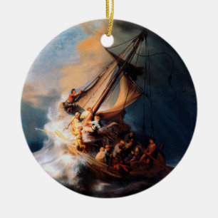 Rembrandt - De Storm op het Meer van Galilea Keramisch Ornament
