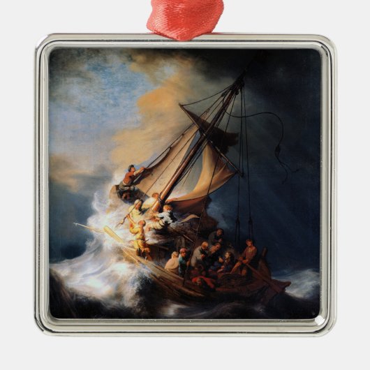 Rembrandt - De Storm op het Meer van Galilea Metalen Ornament (Voorkant)