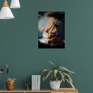 Rembrandt - De Storm op het Meer van Galilea Poster