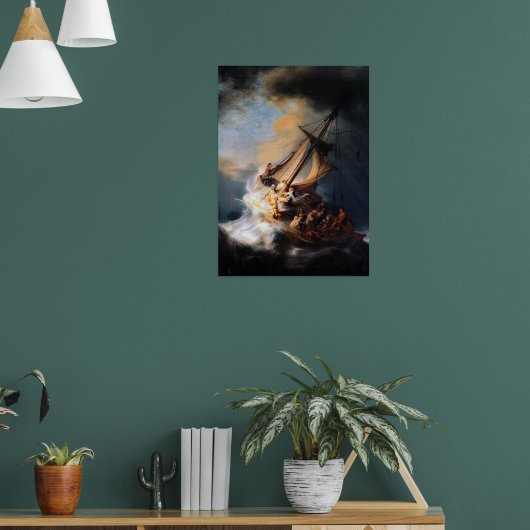 Rembrandt - De Storm op het Meer van Galilea Poster (Woonkamer 1)