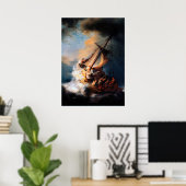 Rembrandt - De Storm op het Meer van Galilea Poster (Thuiskantoor)