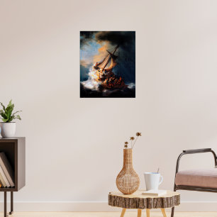 Rembrandt - De storm op het meer van Galilea Poster