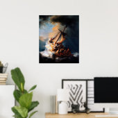 Rembrandt - De storm op het meer van Galilea Poster (Thuiskantoor)