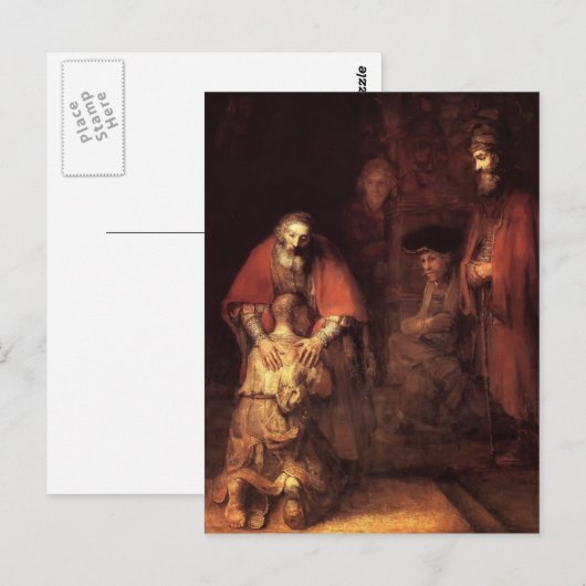 Rembrandt: De terugkeer van de prodigal Son Briefkaart (Voorkant / Achterkant)