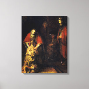 Rembrandt - De terugkeer van de prodigal Son Canvas Afdruk