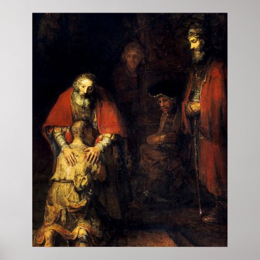 Rembrandt - De terugkeer van de prodigal Son Poster (Voorkant)