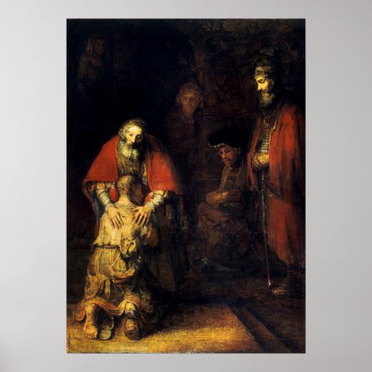 Rembrandt - De terugkeer van de prodigal Son Poster (Voorkant)